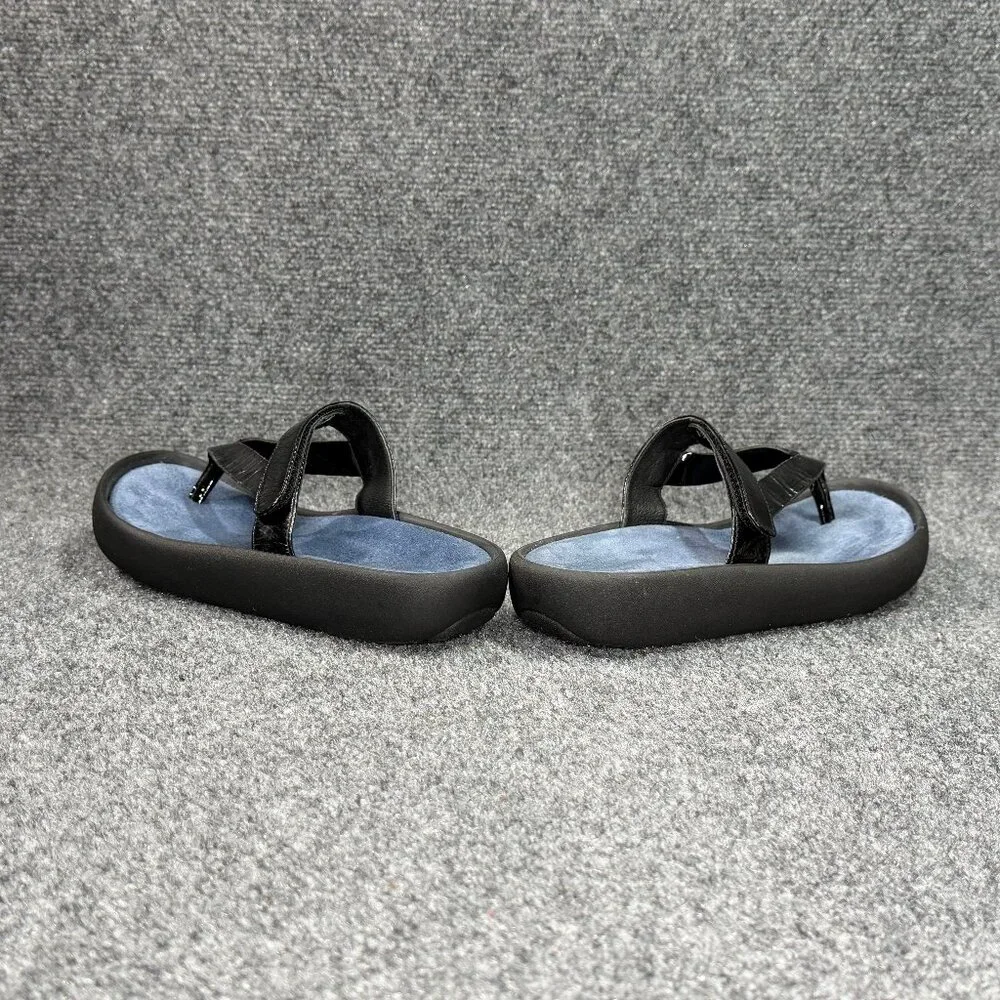 Wolky Tahiti Thong Sandals Women's 7 Black Comfort Casaul Summer Beach Flip Flop